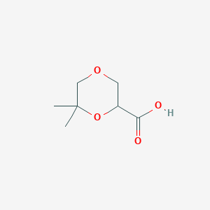 molecular formula C7H12O4 B1436401 6,6-Dimethyl-1,4-dioxane-2-carboxylic acid CAS No. 2168882-32-2