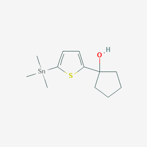 molecular formula C12H20OSSn B14364040 1-[5-(Trimethylstannyl)thiophen-2-yl]cyclopentan-1-ol CAS No. 91509-51-2