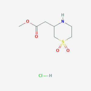 molecular formula C7H14ClNO4S B1436409 Methyl 2-(1,1-dioxo-1lambda6-thiomorpholin-3-yl)acetate hydrochloride CAS No. 2060037-69-4