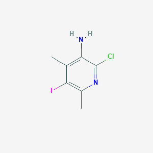 molecular formula C7H8ClIN2 B1436410 2-Chloro-5-iodo-4,6-dimethylpyridin-3-amine CAS No. 2197057-54-6