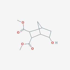 molecular formula C11H16O5 B14364118 Bicyclo[2.2.1]heptane-2,3-dicarboxylic acid, 5-hydroxy-, dimethyl ester CAS No. 91353-43-4