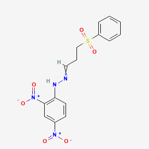 molecular formula C15H14N4O6S B14364128 N-[3-(benzenesulfonyl)propylideneamino]-2,4-dinitroaniline CAS No. 93734-97-5