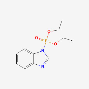 molecular formula C11H15N2O3P B14364147 Phosphonic acid, 1H-benzimidazol-1-yl-, diethyl ester CAS No. 91248-88-3