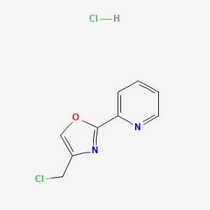 molecular formula C9H8Cl2N2O B1436415 2-[4-(氯甲基)-1,3-噁唑-2-基]吡啶盐酸盐 CAS No. 2060034-33-3