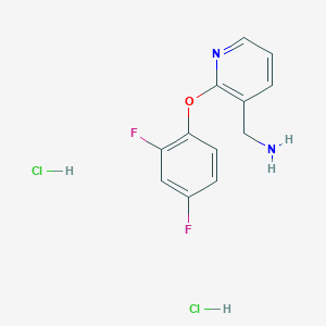 molecular formula C12H12Cl2F2N2O B1436421 1-[2-(2,4-二氟苯氧基)吡啶-3-基]甲胺二盐酸盐 CAS No. 2173093-05-3