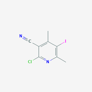 molecular formula C8H6ClIN2 B1436422 2-Chloro-5-iodo-4,6-dimethylpyridine-3-carbonitrile CAS No. 2197055-80-2