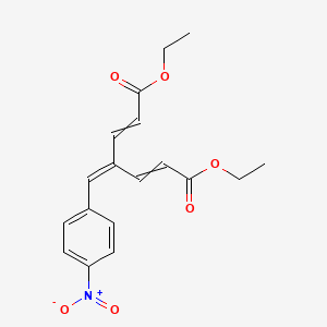 molecular formula C18H19NO6 B14364297 Diethyl 4-[(4-nitrophenyl)methylidene]hepta-2,5-dienedioate CAS No. 90156-00-6