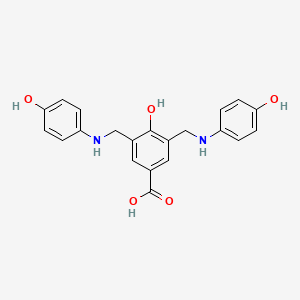molecular formula C21H20N2O5 B14364303 4-Hydroxy-3,5-bis[(4-hydroxyanilino)methyl]benzoic acid CAS No. 91149-07-4