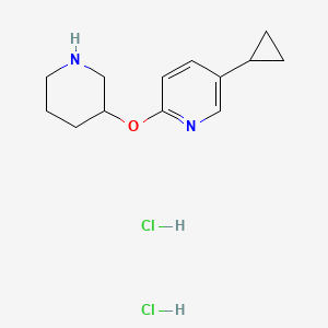 molecular formula C13H20Cl2N2O B1436431 5-Cyclopropyl-2-(piperidin-3-yloxy)pyridine dihydrochloride CAS No. 2060041-05-4