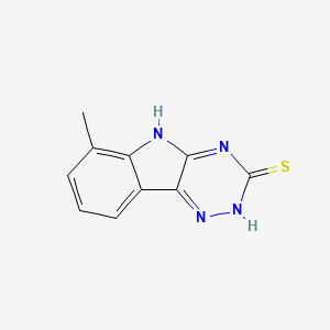 molecular formula C10H8N4S B1436435 6-methyl-5H-[1,2,4]triazino[5,6-b]indole-3-thiol CAS No. 83515-26-8