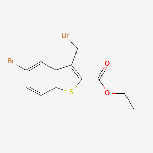 molecular formula C12H10Br2O2S B1436446 Ethyl 5-bromo-3-(bromomethyl)-1-benzothiophene-2-carboxylate CAS No. 31310-31-3