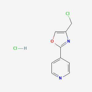 molecular formula C9H8Cl2N2O B1436450 4-[4-(Chloromethyl)-1,3-oxazol-2-yl]pyridine hydrochloride CAS No. 2059976-14-4