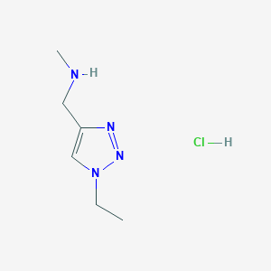 molecular formula C6H13ClN4 B1436456 [(1-ethyl-1H-1,2,3-triazol-4-yl)methyl](methyl)amine hydrochloride CAS No. 1971106-63-4