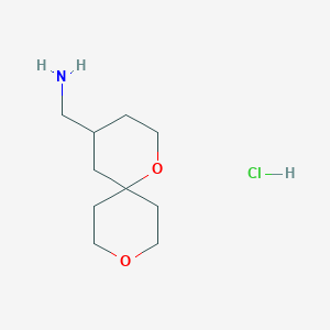 molecular formula C10H20ClNO2 B1436458 {1,9-Dioxaspiro[5.5]undecan-4-yl}methanamine hydrochloride CAS No. 2060000-35-1