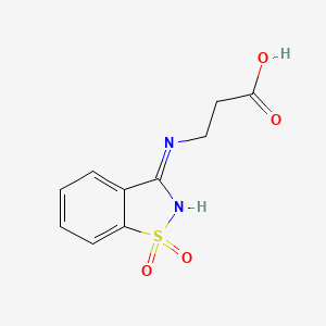 molecular formula C10H10N2O4S B1436468 3-[(1,1-Dioxo-1,2-benzothiazol-3-yl)amino]propanoic acid CAS No. 743440-15-5