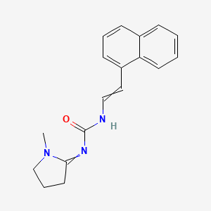 molecular formula C18H19N3O B14364680 N-(1-Methylpyrrolidin-2-ylidene)-N'-[2-(naphthalen-1-yl)ethenyl]urea CAS No. 90120-09-5