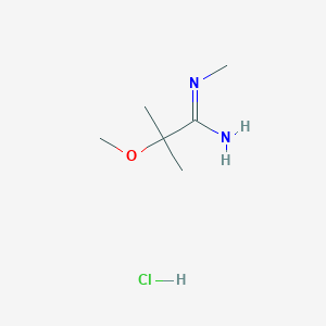 molecular formula C6H15ClN2O B1436470 2-methoxy-N,2-dimethylpropanimidamide hydrochloride CAS No. 2060021-59-0