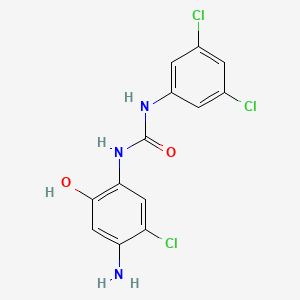 molecular formula C13H10Cl3N3O2 B14364700 N-(4-Amino-5-chloro-2-hydroxyphenyl)-N'-(3,5-dichlorophenyl)urea CAS No. 93109-01-4