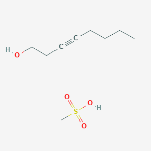 molecular formula C9H18O4S B14364712 Methanesulfonic acid;oct-3-yn-1-ol CAS No. 90515-24-5