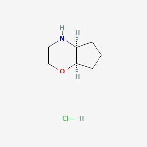 molecular formula C7H14ClNO B1436473 (4aS,7aR)-octahydrocyclopenta[b][1,4]oxazine hydrochloride CAS No. 1807941-05-4