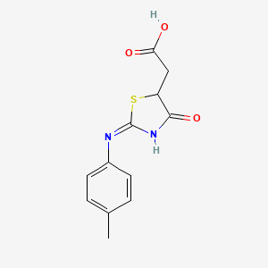 molecular formula C12H12N2O3S B1436475 {2-[(4-甲基苯基)氨基]-4-氧代-4,5-二氢-1,3-噻唑-5-基}乙酸 CAS No. 303120-90-3