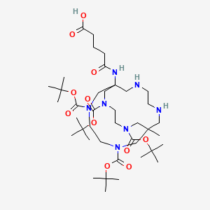 B1436480 5-Oxo-5-((3,6,10,13-tetrakis(tert-butoxycarbonyl)-8-methyl-3,6,10,13,16,19-hexaazabicyclo[6.6.6]icosan-1-yl)amino)pentanoic acid CAS No. 1613457-10-5