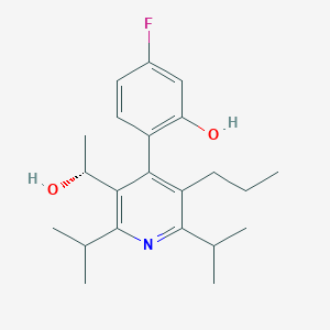 molecular formula C22H30FNO2 B1436483 2-[2,6-Diisopropyl-3-[(R)-1-hydroxyethyl]-5-propyl-4-pyridyl]-5-fluorophenol CAS No. 1049703-56-1
