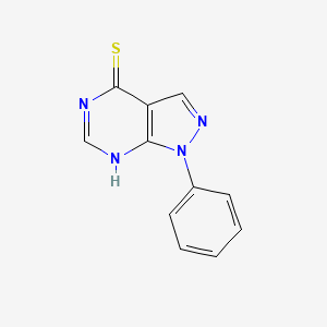 molecular formula C11H8N4S B1436498 1-phenyl-1H-pyrazolo[3,4-d]pyrimidine-4-thiol CAS No. 6014-07-9
