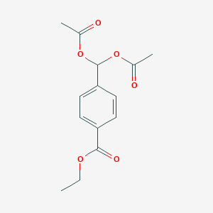 molecular formula C14H16O6 B14364983 Ethyl 4-[bis(acetyloxy)methyl]benzoate CAS No. 92788-08-4