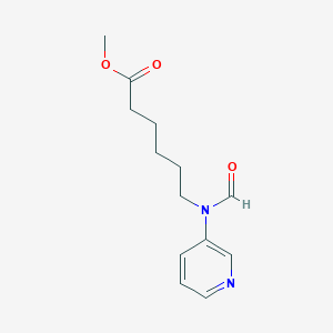 molecular formula C13H18N2O3 B14365019 Methyl 6-[formyl(pyridin-3-yl)amino]hexanoate CAS No. 90067-85-9