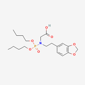 molecular formula C19H30NO7P B14365226 Glycine, N-[2-(1,3-benzodioxol-5-yl)ethyl]-N-(dibutoxyphosphinyl)- CAS No. 92241-53-7