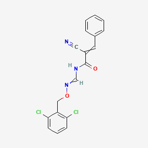 molecular formula C18H13Cl2N3O2 B1436525 2-cyano-N-({[(2,6-dichlorobenzyl)oxy]imino}methyl)-3-phenylacrylamide CAS No. 338976-68-4