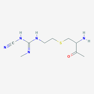 molecular formula C9H17N5OS B14365252 N-{2-[(2-Amino-3-oxobutyl)sulfanyl]ethyl}-N'-cyano-N''-methylguanidine CAS No. 93670-60-1