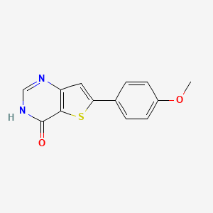 molecular formula C13H10N2O2S B1436526 6-(4-methoxyphenyl)-3H,4H-thieno[3,2-d]pyrimidin-4-one CAS No. 225385-22-8