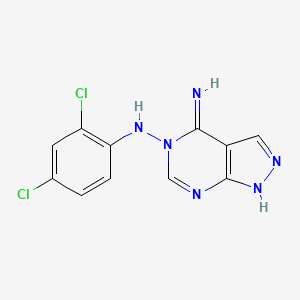 molecular formula C11H8Cl2N6 B1436529 N5-(2,4-Dichlorophenyl)-5H-pyrazolo[3,4-d]pyrimidine-4,5-diamine CAS No. 338403-46-6