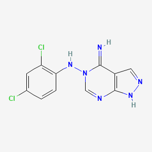 molecular formula C11H8Cl2N6 B1436529 N5-(2,4-dichlorophenyl)pyrazolo[3,4-d]pyrimidine-4,5-diamine CAS No. 338403-46-6