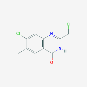 molecular formula C10H8Cl2N2O B1436533 7-氯-2-(氯甲基)-6-甲基喹唑啉-4(3H)-酮 CAS No. 289686-83-5