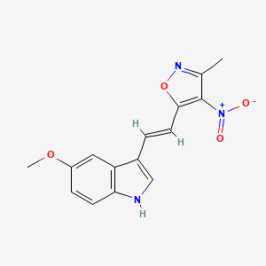molecular formula C15H13N3O4 B1436542 5-methoxy-3-[(E)-2-(3-methyl-4-nitro-5-isoxazolyl)ethenyl]-1H-indole CAS No. 900015-42-1
