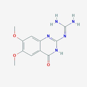 molecular formula C11H13N5O3 B1436543 N-(6,7-dimethoxy-4-oxo-1,4-dihydroquinazolin-2-yl)guanidine CAS No. 550299-59-7
