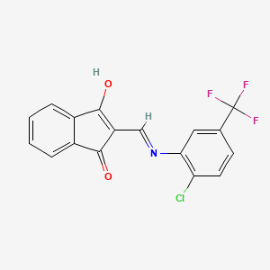 molecular formula C17H9ClF3NO2 B1436548 2-{[2-chloro-5-(trifluoromethyl)anilino]methylene}-1H-indene-1,3(2H)-dione CAS No. 1020252-62-3