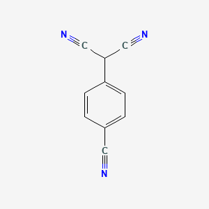 molecular formula C10H5N3 B14365502 Propanedinitrile, (4-cyanophenyl)- CAS No. 91879-92-4