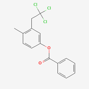 molecular formula C16H13Cl3O2 B14365509 4-Methyl-3-(2,2,2-trichloroethyl)phenyl benzoate CAS No. 92854-89-2