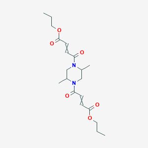 molecular formula C20H30N2O6 B14365522 Propyl 4-[2,5-dimethyl-4-(4-oxo-4-propoxybut-2-enoyl)piperazin-1-yl]-4-oxobut-2-enoate CAS No. 91480-74-9