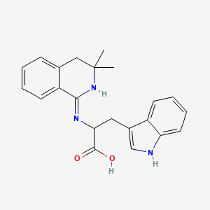 molecular formula C22H23N3O2 B1436556 2-(3,3-Dimethyl-3,4-dihydro-isoquinolin-1-ylamino)-3-(1H-indol-3-yl)-propionic acid CAS No. 1396969-17-7
