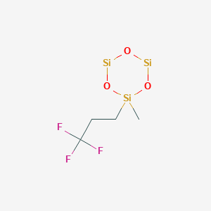 molecular formula C4H7F3O3Si3 B14365576 Trifluoropropylmethyl-cyclotrisiloxane 