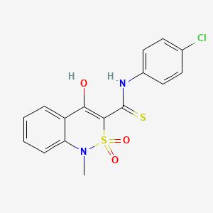 N-(4-chlorophenyl)-4-hydroxy-1-methyl-2,2-dioxo-1,2-dihydro-2lambda~6~,1-benzothiazine-3-carbothioamide