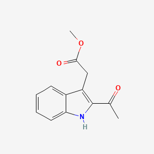 molecular formula C13H13NO3 B14365634 methyl 2-(2-acetyl-1H-indol-3-yl)acetate CAS No. 92029-26-0
