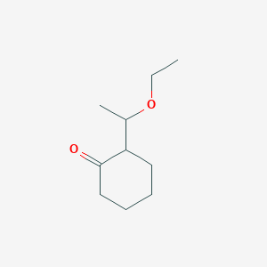 molecular formula C10H18O2 B14365638 Cyclohexanone, 2-(1-ethoxyethyl)- CAS No. 90449-84-6