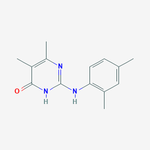 molecular formula C14H17N3O B1436565 2-[(2,4-dimethylphenyl)amino]-5,6-dimethylpyrimidin-4(3H)-one CAS No. 1306738-49-7
