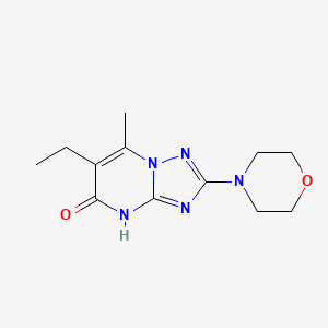 molecular formula C12H17N5O2 B1436567 6-ethyl-7-methyl-2-morpholin-4-yl[1,2,4]triazolo[1,5-a]pyrimidin-5(4H)-one CAS No. 1428139-46-1